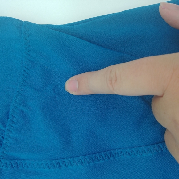 NEW Moda International VS ☆ 90s Y2K Blue Silk Beaded Stretch Tank Blouse Medium - Picture 16 of 16